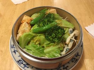 Steamed veggies and tofu  at Lo Fuo in Osaka