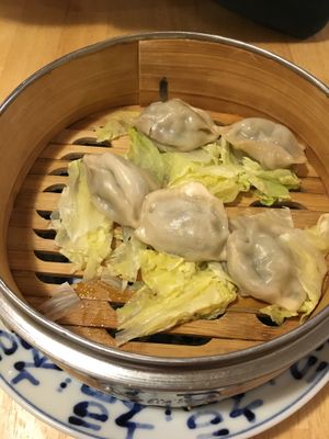 Steamed vegan dumplings  at Lo Fuo in Osaka