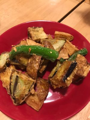 Potato pepper eggplant fries  at Lo Fuo in Osaka