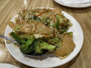 Stir fried rice cakes  at Shanghai Dumpling King in San Francisco