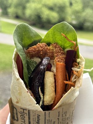 The premium falafel is a heavier and more expensive alternative   at FALAFEL n' JUICE - Torggata in Oslo