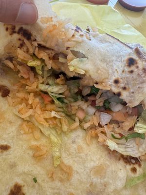 “Vegetarian burrito” seems naturally vegan but I emphasized no cheese just to be safe   at Santy's Taco Shop in Chama