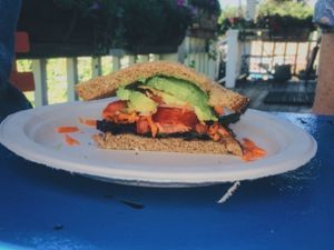avocado sandwich at Earthly Delights in Osterville