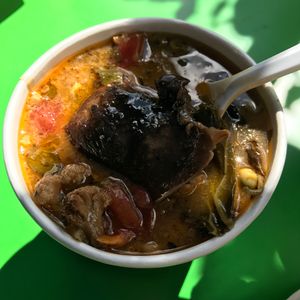 Asian noodle soup vegan at Earthly Delights in Osterville