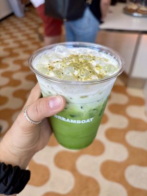 Pistachio latte  at DREAMBOAT in San Diego