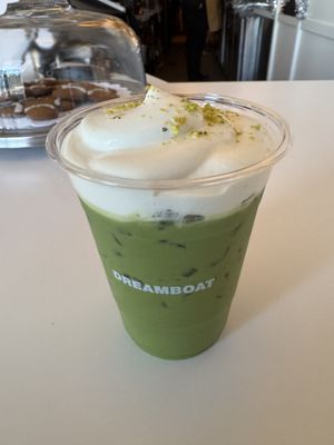 Pistachio Matcha Lattee  at DREAMBOAT in San Diego