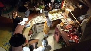 Kitchen in pizza saturday night at Ser-Afim Joao do Grao in Cotia