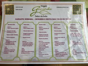 Menu  at Govinda - Centro in Rio De Janeiro