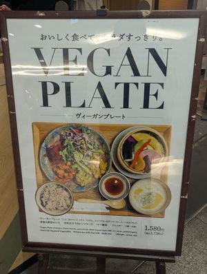 Vegan plate menu at Musi Vege Cafe Namba City in Osaka