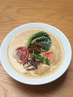 博多風ヴィーガンラーメン at Vegan Ramen YADOKARI in Fukuoka