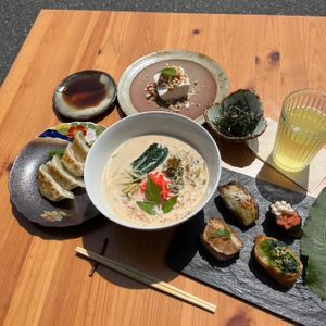 ヴィーガンラーメンセット at Vegan Ramen YADOKARI in Fukuoka
