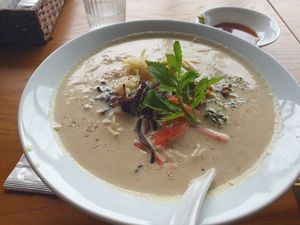 Hakata style ramen. at Vegan Ramen YADOKARI in Fukuoka
