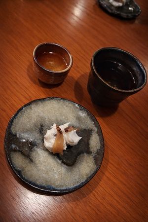 Cheese and sake  at Vegan Ramen YADOKARI in Fukuoka