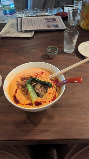 Spicy sesame ramen at Vegan Ramen YADOKARI in Fukuoka