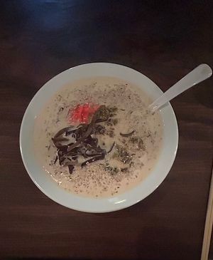 Hakata ramen at Vegan Ramen YADOKARI in Fukuoka