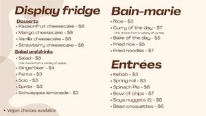 Menu at Sthana's Kitchen   in South Melbourne