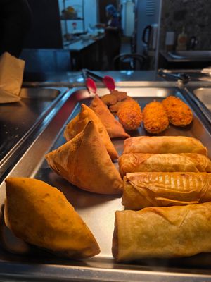 Samosa, spring rolls and croquettes at Sthana's Kitchen   in South Melbourne