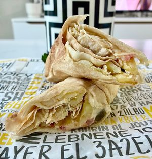 Hummus sandwich  at Malak Al Tawouk - Motor City in Dubai