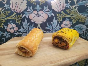 Vegan Sausage Roll & Vegan Roll at The Bakehouse - Tŷ Becws in Caernarfon