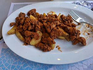 Zorza vegana at Mesón Arco da Vella in Fisterra