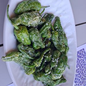 Pimentos at Mesón Arco da Vella in Fisterra