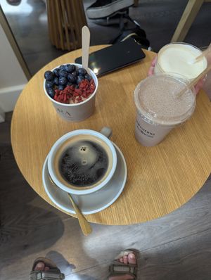 Mini acai bowl, choco pb shake at ORA Wellness Cafe in Norwich