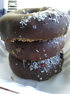 Vegan gluten free chocolate donuts at Southern Squeeze - North in Chattanooga