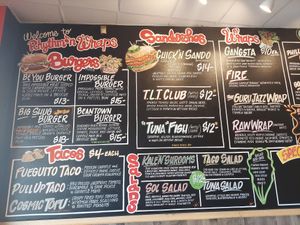 Plenty on the menu! at Rhythm 'n Wraps in Boston