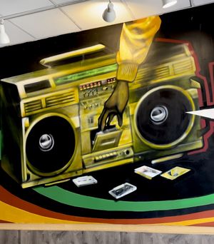 Wall art  at Rhythm 'n Wraps in Boston