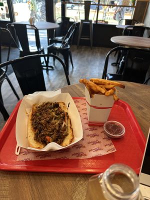 Philly cheesesteak  at Rhythm 'n Wraps in Boston