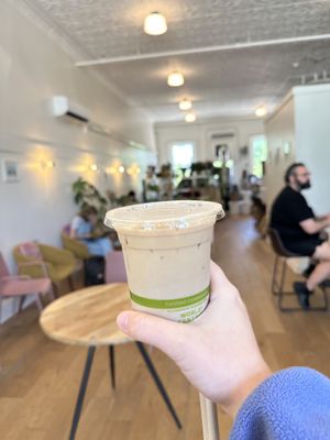Chai with oat milk  at Little Seed in Middlebury