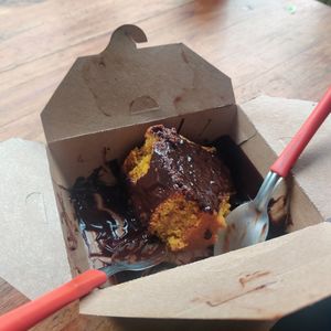 Carrot cake at Herbívoras Bistro in Palmeiras