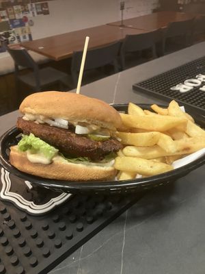 Hail seitan burger  at Boardies Bar in Fitzroy