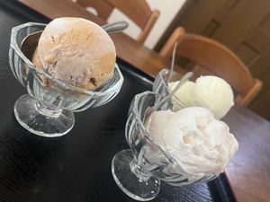 We have a vegan ice cream — coconut ice cream. at Yuyu Spice Curry Club - 遊遊スパイスカレー部  in Okinawa