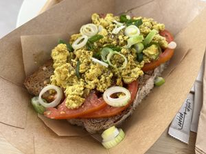 Scrambled tofu  at Palm Twins  in Naxos