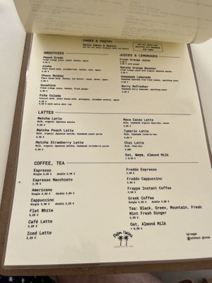 Drink menu  at Palm Twins  in Naxos