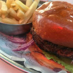 Vegan burger  at The Streets - King George in Tel Aviv