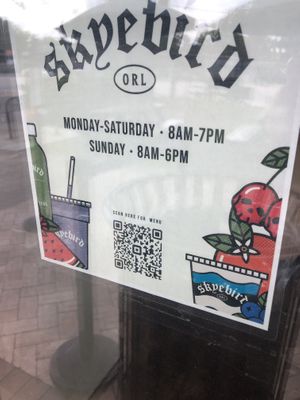 Qr code  at Skyebird in Orlando