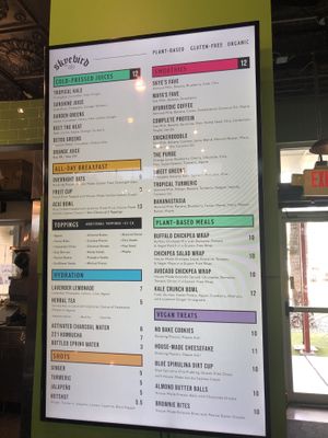 Menu   at Skyebird in Orlando