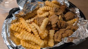 Plant based fried fish and fries combo at Jane's Seamoss Creations and More in Orlando