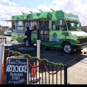Fried Artichoke truck parked at Pezzini Farms at Pezzini Farms in Castroville