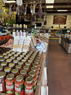 Inside selling produce and grocery staples  at Pezzini Farms in Castroville