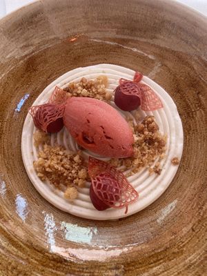 Divine gelato dessert  at Bistrot De Venise in Venice