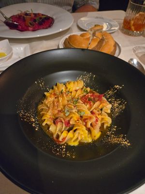Fusilli with gold at Bistrot De Venise in Venice