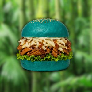 Sonic Burger - vegan pulled pork, zenzero marinato, cavolo viola at Panda Burgers  in Olbia