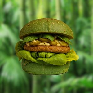 Jungle burger - Burger di verdure, insalata, peperoni jalapeños, vegan mayo alla menta at Panda Burgers  in Olbia