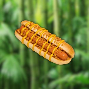 Love dog - vegan hot dog con senape e granella di cipolla croccante at Panda Burgers  in Olbia