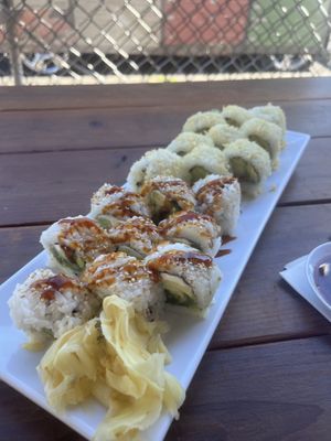 Jalapeño popper roll in front of  at Ricky's Sushi - NE 14th Ave in Portland