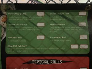 Vegan menu part 2  at Ricky's Sushi - NE 14th Ave in Portland