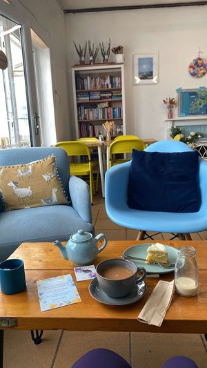 Cosy spot for my tea and cake   at Devonmade in Paignton